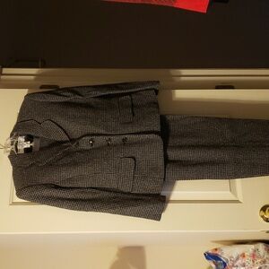 EUC Rena Rowan for Saville Petite Grey and Black Wool Suit Jacket and Pants